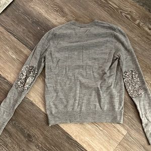 Like new Zadig & Voltaire size small grey sweater with sequin detail on elbows.